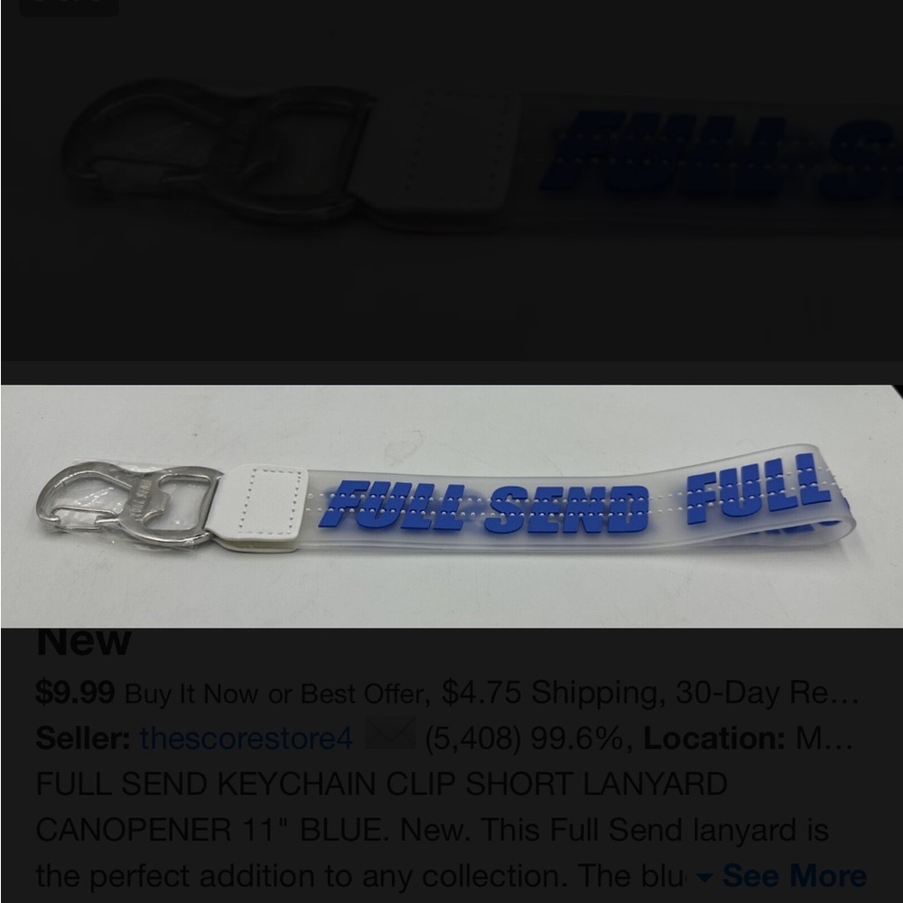 NIP Full Send Red Keychain Wristlet Bottle Opener Unisex OS NWT
